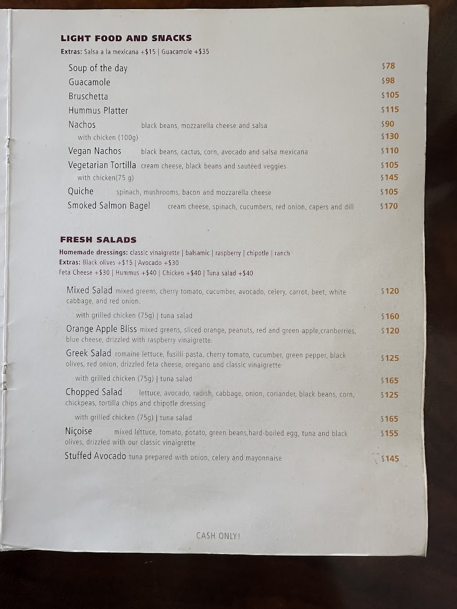 A Page In The Sun Menu - Image 2