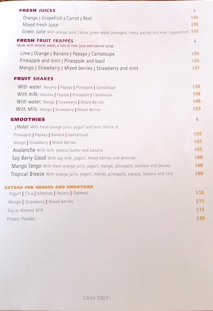 A Page In The Sun Menu - Image 3