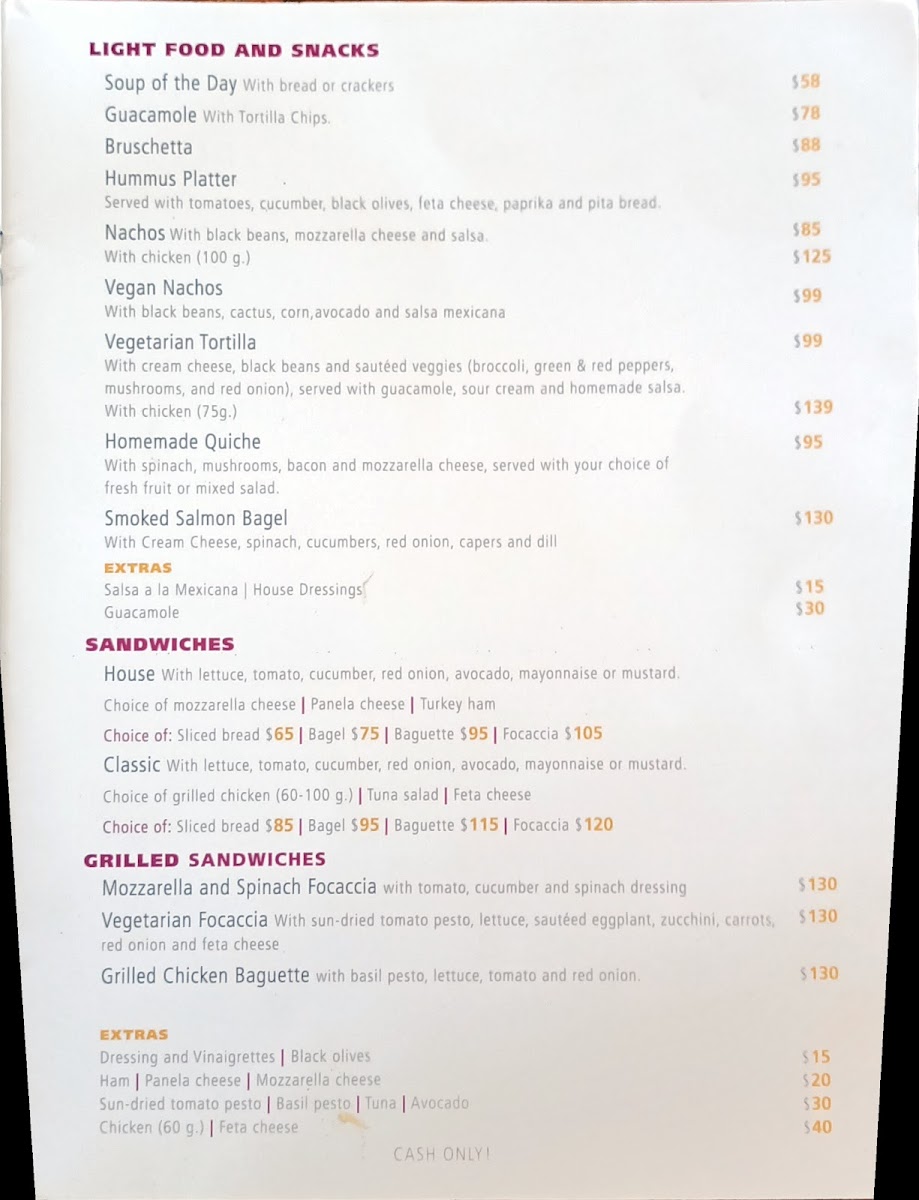 A Page In The Sun Menu - Image 5
